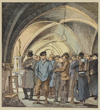 Os reféns na cripta de Beaune-la-Rolande de after Louis Charles Bombled