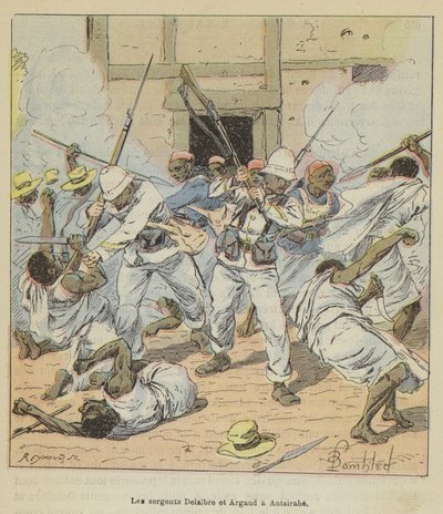 Sargentos Delalbre e Argaud na Antsirabe de after Louis Charles Bombled