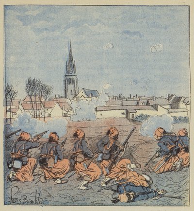 O ataque de Zouaves Beaune-la-Rolande de after Louis Charles Bombled