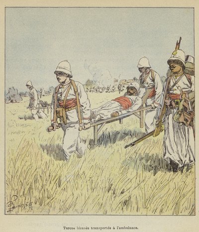 Feridas Turco transportadas com a ambulância de after Louis Charles Bombled