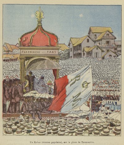 Um Kabar (reunião popular), no lugar de Tananarive de after Louis Charles Bombled