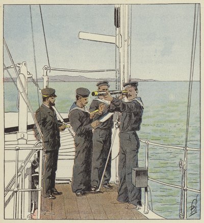 Verme japonês assistindo à frota de Port Arthur de after Louis Charles Bombled