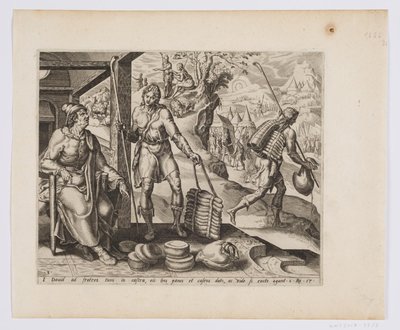 Jesse enviando David com presentes para seus irmãos de after Maarten van Heemskerck