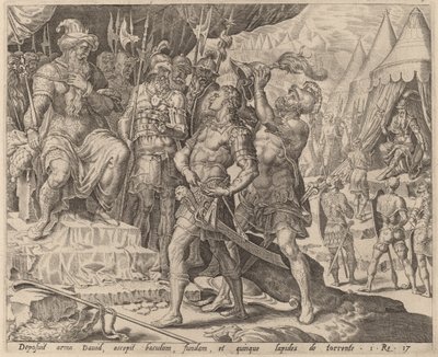 Davi armado diante de Saul de after Maerten van Heemskerck