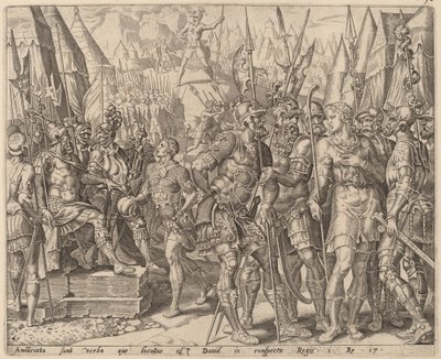 Irmão de Davi Relacionado a Ele O Desafio de Golias de after Maerten van Heemskerck