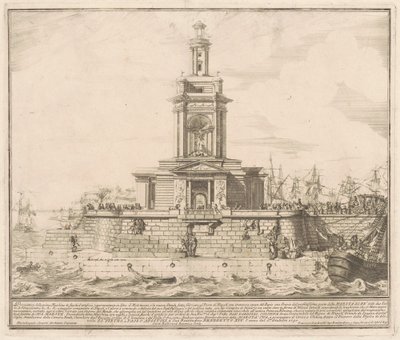 A Prima Macchina para a Chinea de 1750: O Novo Cais de Nápoles de after Michelangelo Specchi Jérôme Charles Bellicard