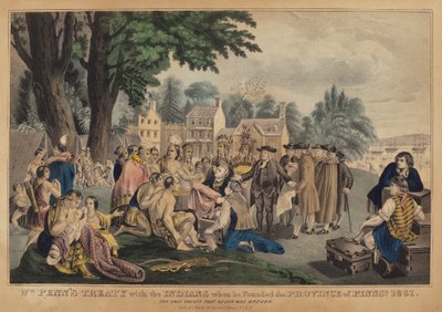 Wm. Tratado de Penn com os índios quando fundou a província de Pennsa. 1661: O único tratado que nunca foi quebrado de after Napoleon Sarony