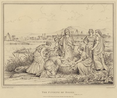 A descoberta de Moisés, Êxodo de after Nicolas Poussin