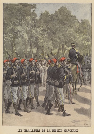 Tirailleurs coloniais franceses da Missão Marchand de after Oswaldo Tofani