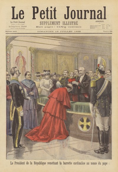 Presidente Faure da França colocando os cardeais na cabeça do Núncio Papal de after Oswaldo Tofani