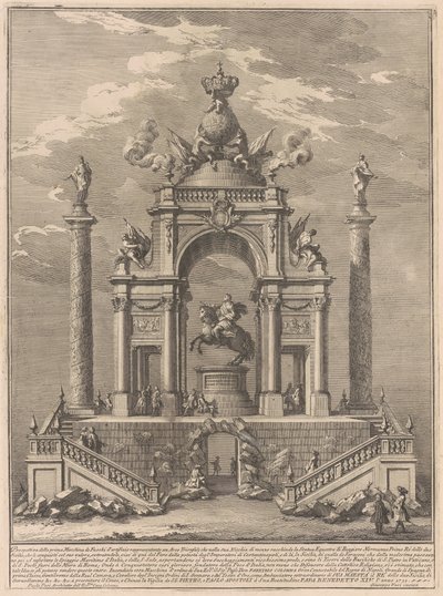 A Prima Macchina para a Chinea de 1751: Arco do Triunfo para Roger I da Sicília de after Paolo Posi Giuseppe Vasi