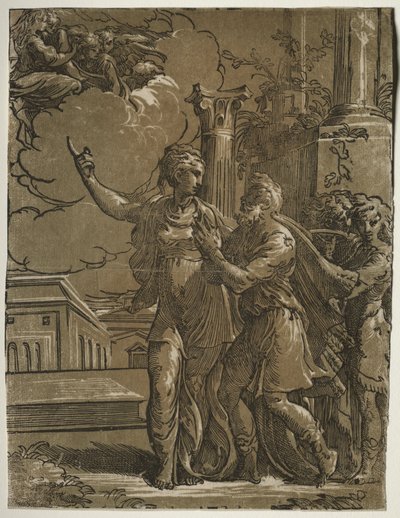 Sibila Tiburtina e o Imperador Augusto de after Parmigianino