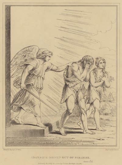 Adão e Eva expulsos do Paraíso, Gênesis de after Raphael