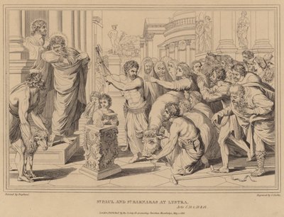 St Paul e St Barnabas em Lystra, Atos de after Raphael