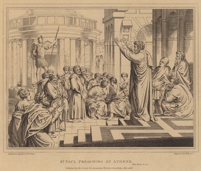 São Paulo pregando em Atenas, Atos de after Raphael