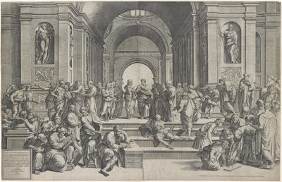 A escola de Atenas. Bar. 1550 de after Raphael