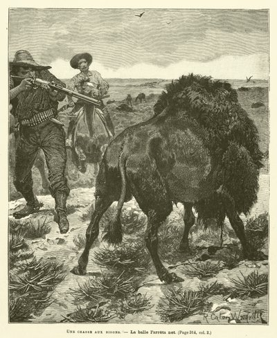 Uma caça ao bisonte de after Richard Caton II Woodville