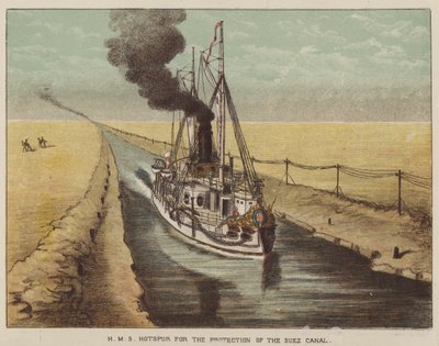 HMS Hotspur para a proteção do Canal de Suez de after Richard Simkin