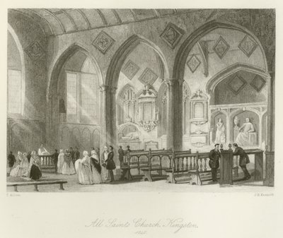Todos os Santos da Igreja, Kingston, 1840 de after Thomas Allom