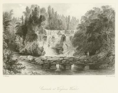 Cascata em Virginia Water de after Thomas Allom