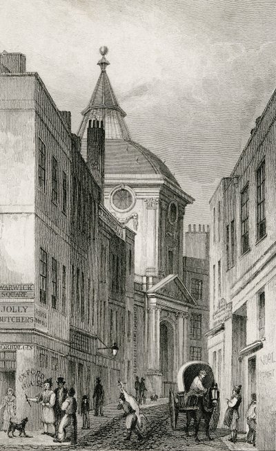Faculdade dos médicos, Warwick Lane, 1830 de Thomas Hosmer after Shepherd