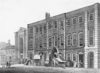 Vista Sul do Teatro Real em Portugal Street, Lincolns Inn Fields, 1811 de Thomas Hosmer after Shepherd