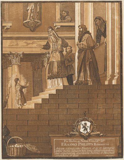 Apresentação da Virgem no Templo (painel direito) de after Titian John Baptist Jackson