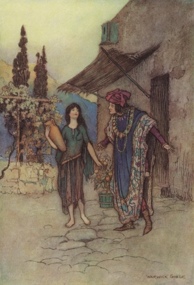 Geoffrey Chaucer, o conto dos funcionários de after Warwick Goble