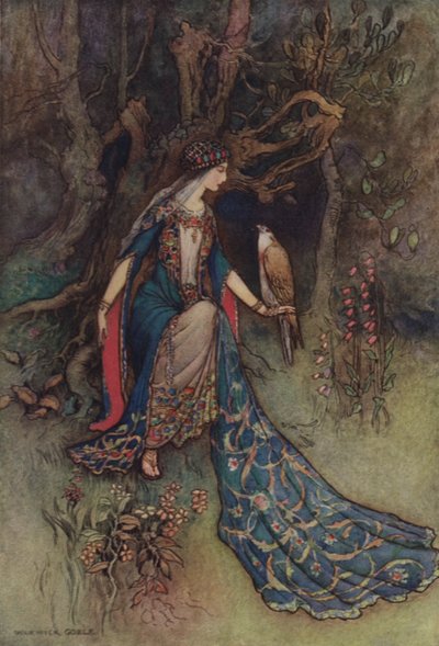 Geoffrey Chaucer, o conto dos escudeiros de after Warwick Goble