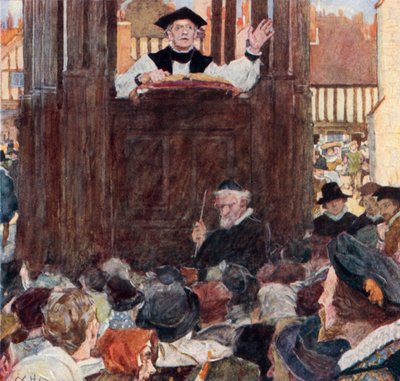 Shakespeare ouve um pregador em St Pauls Cross de after William Hatherell