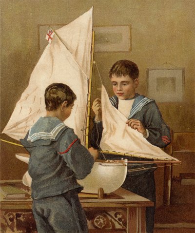 Preparando-se para o mar (chromolitho) de after William Henry James Boot