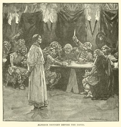 Alphege trouxe perante os dinamarqueses de after William Henry Margetson