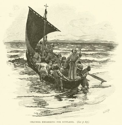 Columba embarcando para a Escócia de after William Henry Margetson