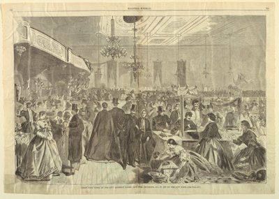 Grande Feira Dada no City Assembly Rooms, Nova York, dezembro de 1861, em Aid of City Poor, da Harper