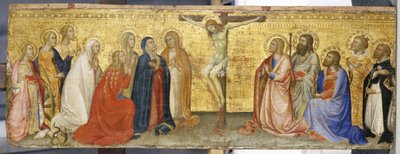 Cristo na cruz com Maria Madalena e outros santos, c.1360 (têmpera sobre madeira de choupo) de also Manfredi de Battilori Bartolo di Fredi