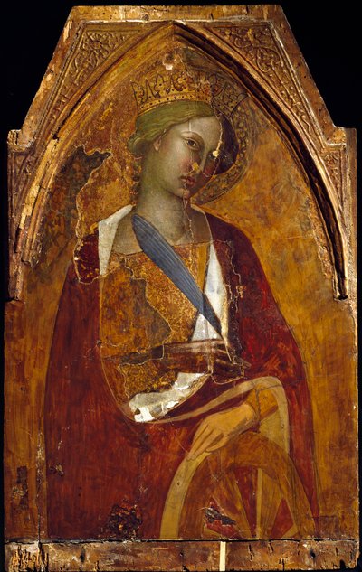 Santa Catarina de Alexandria Pintura de Bartolo di Fredi (1330 circa-1410) 1390 Dim 83x52,5 cm Assis, Museu do Tesouro da Basílica de São Francisco. Coleção Perkins de also Manfredi de Battilori Bartolo di Fredi