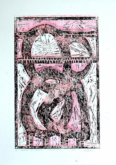 Formas abstratas em rosa vivo de andrea de ranieri