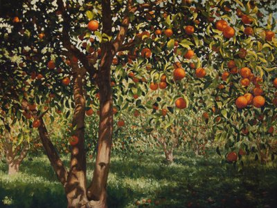 Silêncio sob as laranjas II, 2012, óleo sobre tela de angus hampel