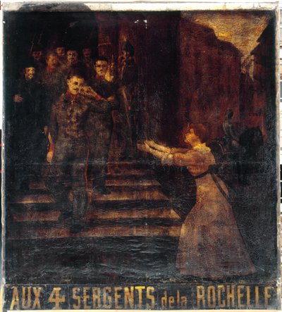 Francês: Aux quatre sergents de La Rochelle (II). Sinal do estalajadeiro. 3, boulevard Beaumarchais, 11º arrondissement, Paris de anonymous 