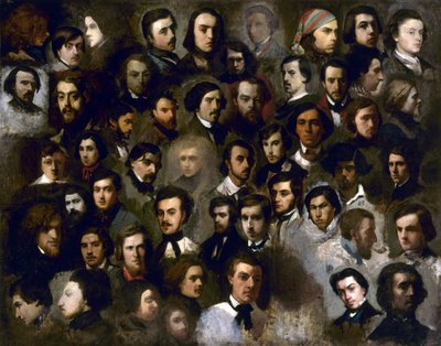 Francês: Retratos de estudantes no atelier Paul Delaroche de anonymous 