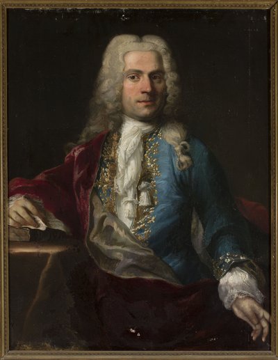 Retrato de um homem de peruca com uma carta de anonymous 