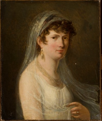 Retrato de uma mulher com um véu de anonymous 