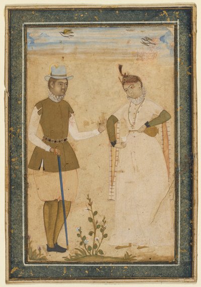 Um casal europeu de attributed to Ali Riza, the "Bodleian Painter"