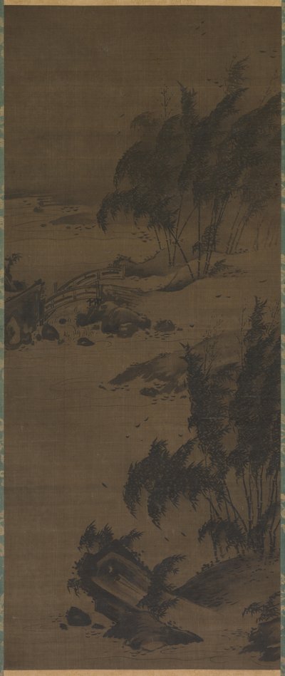 Bambu ao vento de attributed to Genga