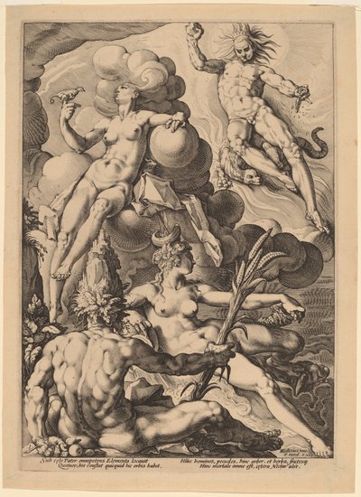 Os quatro elementos de attributed to Jacob Matham, after Hendrick Goltzius