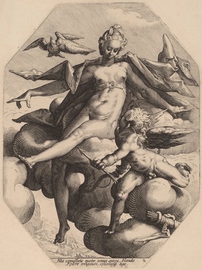 Vênus e Cupido de attributed to Jacob Matham, after Hendrick Goltzius