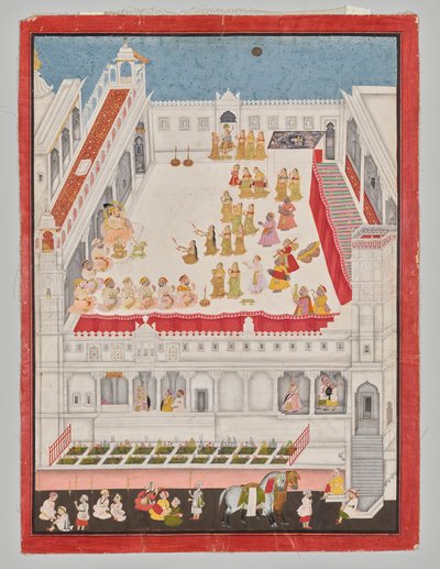 Maharana Jagat Singh participando do Rasleela de attributed to Jai Ram