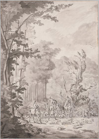 Uma festa de caça em Marly de attributed to Jean Baptiste Martin, Le Vieux