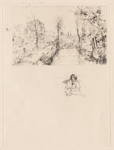 [Paisagem com ponte e criança] de attributed to Jean Louis Richter