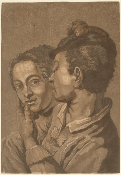 Dois amantes de attributed to John Baptist Jackson, probably after Giovanni Battista Piazzetta